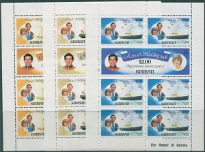 Kiribati 1981 SG149-153 Royal Wedding set sheetlets MNH