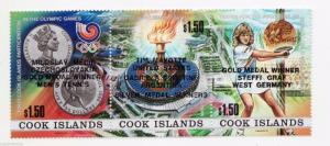 1988 Cook Islands Sc #1000 Seoul Olympic ovpt winners ie Steffi Graf MNH stamps