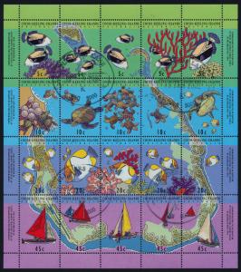 Cocos Islands 292f used - Marine Life, Boats, Map, Fish, Turtle