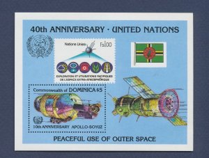 DOMINICA - Scott 934 - MNH S/S - space, satellite, flag