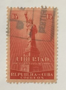 Cuba 1942 Scott 372 used - 13c, Spirit of Democracy in the Americas,  Liberty