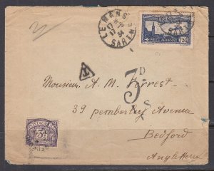 France - May 1934 Postage Due Cover to England