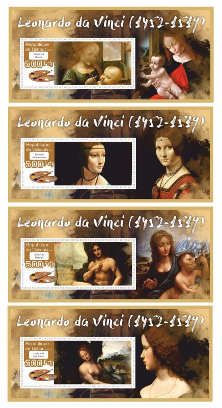 Stamps.Art, painting, Leonardo Da Vinci 2017 year 19 sheets perforated MNH**