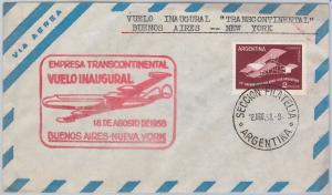 AIRMAIL 1st FLIGHT COVER - ARGENTINA - TRANSCONTINENTAL : B. Aires / New York