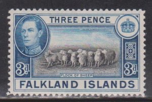 FALKLAND ISLANDS Scott # 87A MH - KGVI & Flock Of Sheep