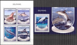 Sierra Leone 2018 Marine Life Dolphins III sheet + S/S MNH