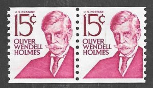 #1305EI 15 cents O. W. Holmes Coil Pair (1979) Stamp Mint OG NH VF