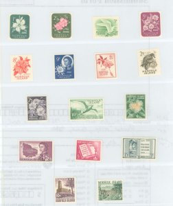 Norfolk Island #29-44  Single (Complete Set) (Flowers) (Queen)