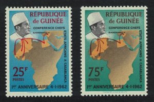 Guinea 1st Anniversary of Casablanca Conference 2v 1962 MNH SG#297-298