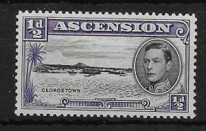 ASCENSION SG38ba 1944 d BLACK & BLUISH-VIOLET p13 LONG CENTRE BAR VAR MTD MINT