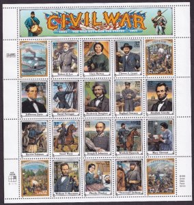 Scott #2975 32¢ Civil War (Robert E Lee) Sheet of 20 Stamps - MNH PC#7