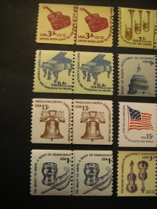 AMERICANA Series Coils - Scott 1613//1816 - MNH Line Pairs, Nice Group