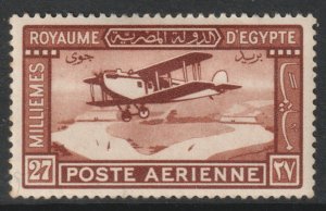 Egypt Scott C2 - SG133, 1929  Airmail 27m MH*