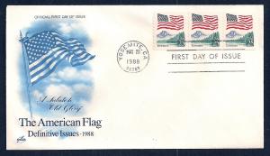 UNITED STATES FDC 25¢ American Flag PNC #1 1988 ArtCraft