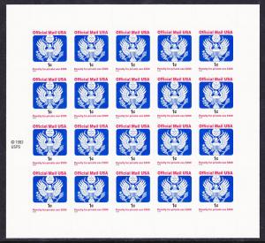 US O163 Official  Sheet MNH