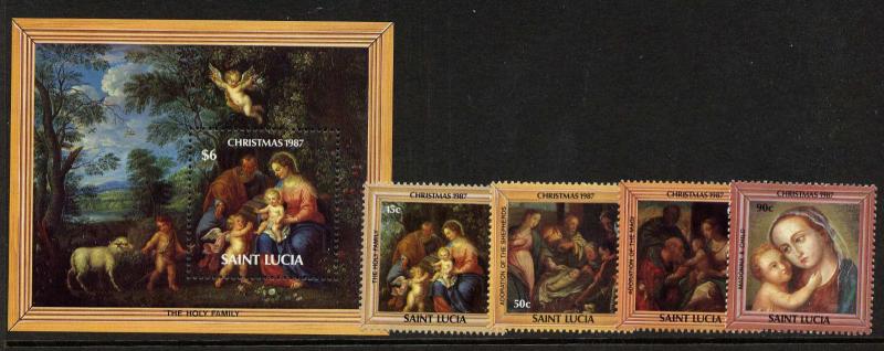 St Lucia 897-901 MNH Christmas, Art, Madonna & Child