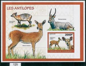 TOGO - ERROR, 2010 IMPERF SHEET: ANTELOPES, Wild Animals, Fauna, Nature, Safari