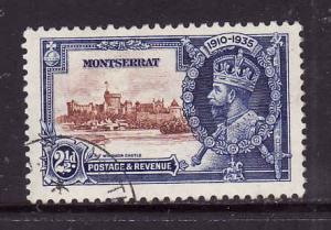 Montserrat-Sc#87-used 2&1/2p ultra & brown Silver Jubilee-KGV-1935-