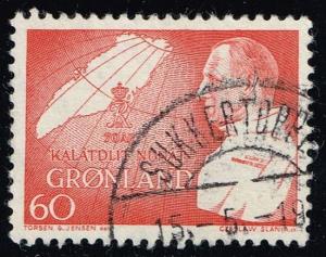 Greenland #70 Frederik IX and Map; Used (1.40)