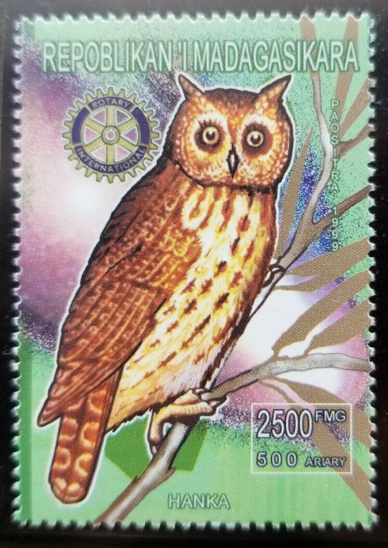 *FREE SHIP Madagascar Long-eared Owl 1999 Bird Of Prey Fauna (stamp) MNH