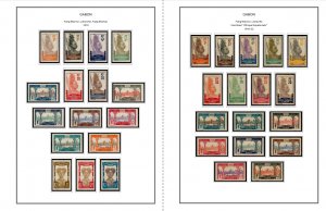 COLOR PRINTED GABON 1886-1933  STAMP ALBUM PAGES (14 illustrated pages)