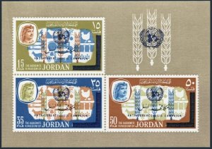 Jordan 529C,529D,MNH.Mi Bl.33-34.Anti-tuberculosis Campaign,1966.FAO overprinted