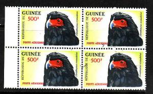 D4-Guinea-Sc#C43-unused NH block of 4-Birds-Bateleur Eagle-1