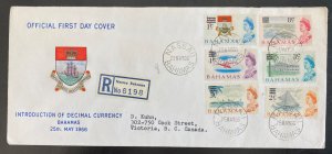 1966 Nassau Bahamas First Day Cover To Victori Introduction Of Decimal Currency