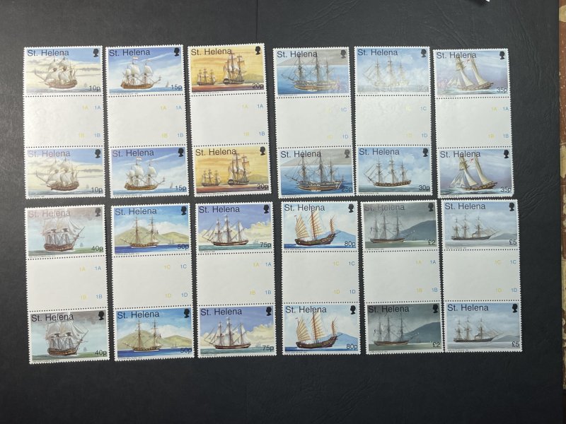 ST. HELENA # 716-727--MINT NEVER/HINGED---COMPLETE SET OF GUTTER PAIRS-----1998