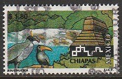 MEXICO 1961 $1.80 Tourism Chiapas, birds, pyramid. USED. F-VF. (1487)