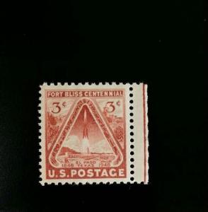 1948 3c Fort Bliss, El Paso Texas Scott 976 Mint F/VF NH