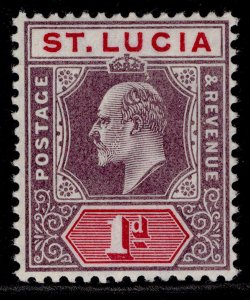 ST. LUCIA EDVII SG66, 1d dull purple & carmine, M MINT.