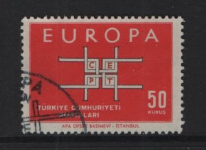 Turkey  #1602  used  1963   Europa  50k