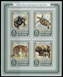 SOLOMON ISLANDS 2017  CRITICALLY  ENDANGERED SPECIES  SHEET MINT NH