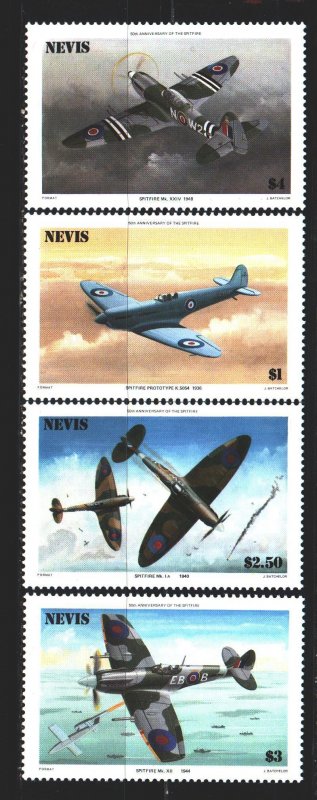 Nevis. 1986. 360-63. Military aircraft, aviation. MNH.