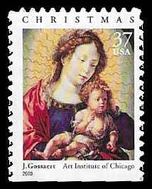 PCBstamps   US #3820 Bk Sgl 37c Madonna & Child, MNH, (25)