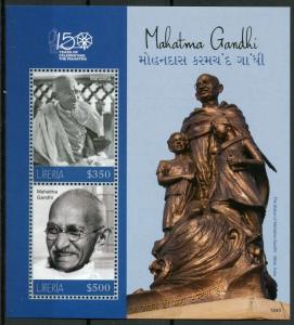 Liberia 2018 MNH Mahatma Gandhi 150th Birthday 2v S/S Famous People Stamps