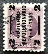 Cuba 318 Used, Overprint reading up