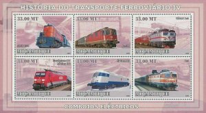 Rail Transportation History Electric Trains Sov. Sheet of 6 Stamps MNH Mint