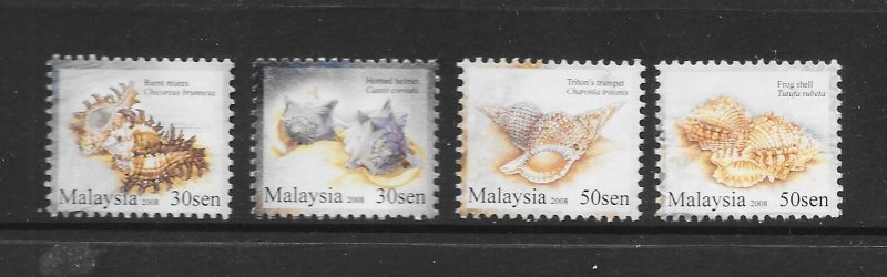 MALAYSIA #1221-4 SHELLS MNH