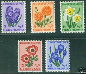 Netherlands Scott B249-B253 complete MNH** 1953 Flower set