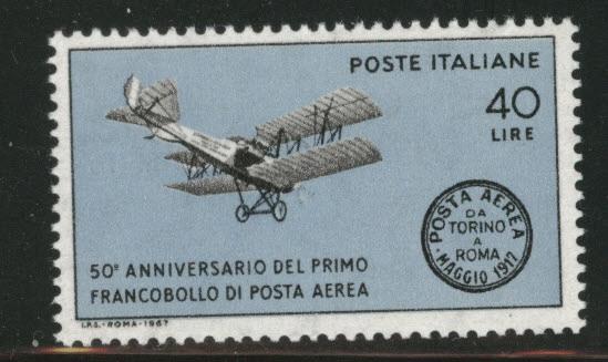 Italy Scott 968 1967 MNH** Biplane stamp