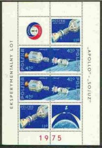 Poland 1975 Apollo-Soyuz Space Link perf m/sheet unmounte...