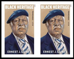 US Black Heritage Ernest J Gaines NDC/Imperf Horiz Pair 2 stamps Ships 30 Jan 23