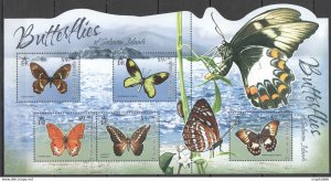 2012 Solomon Islands Butterflies Fauna #1451-1455 1Sh ** Ls001