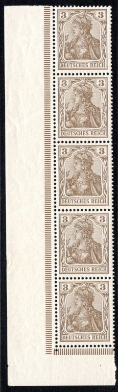 Germany Reich Scott # 66, mint nh, strip of 5