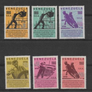 VENEZUELA 1966 OEA LABOR MINISTERS CONFERENCE WORKERS INDUSTRY SC 902/7 MNH