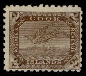 COOK ISLANDS QV SG15, 2d brown/thin toned, M MINT. Cat £19. PERF 11