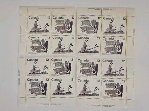 Canada ?? 1977 Inuit Hunting  #751a MS Of Plate Blocks MNH