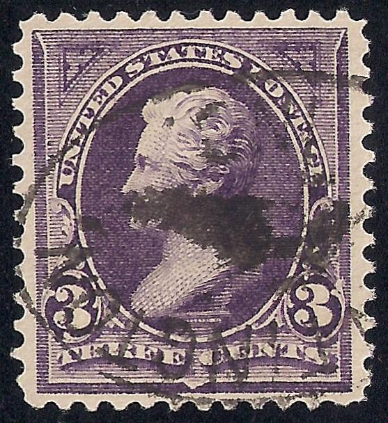 268 3 cent SUPER CANCEL Jackson Stamp used EGRADED VF-XF 85